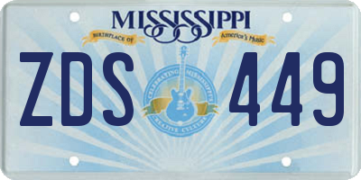 MS license plate ZDS449