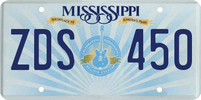 MS license plate ZDS450