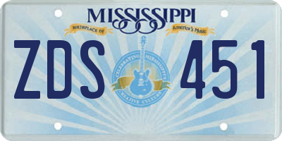 MS license plate ZDS451
