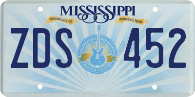 MS license plate ZDS452