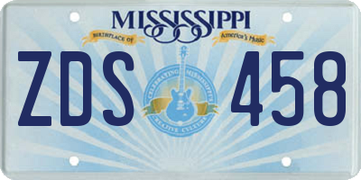 MS license plate ZDS458