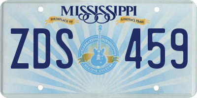MS license plate ZDS459