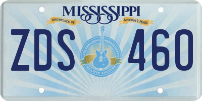 MS license plate ZDS460