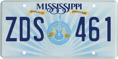 MS license plate ZDS461