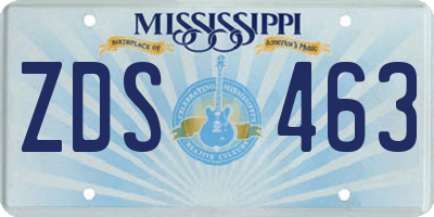 MS license plate ZDS463