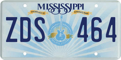 MS license plate ZDS464