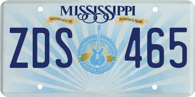 MS license plate ZDS465