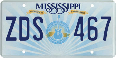 MS license plate ZDS467