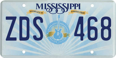 MS license plate ZDS468