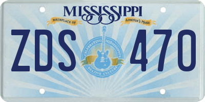 MS license plate ZDS470