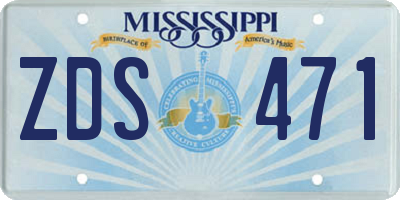 MS license plate ZDS471