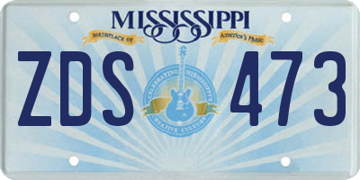 MS license plate ZDS473