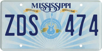 MS license plate ZDS474