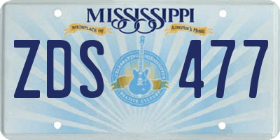 MS license plate ZDS477