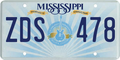 MS license plate ZDS478