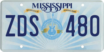 MS license plate ZDS480