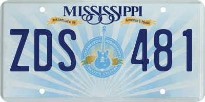 MS license plate ZDS481