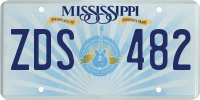 MS license plate ZDS482