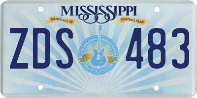 MS license plate ZDS483
