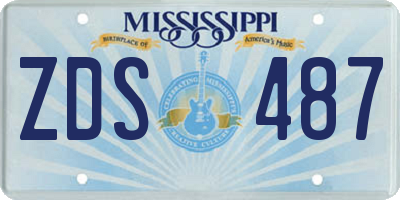 MS license plate ZDS487