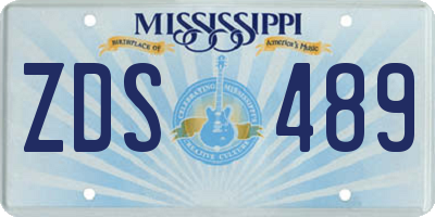 MS license plate ZDS489