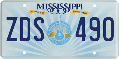 MS license plate ZDS490