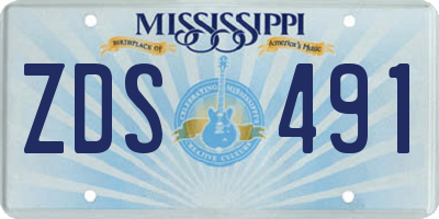 MS license plate ZDS491