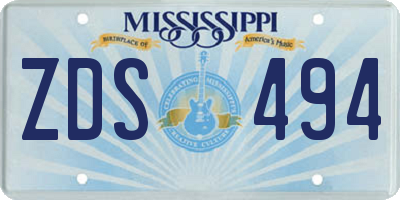 MS license plate ZDS494