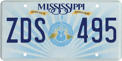 MS license plate ZDS495
