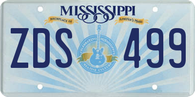 MS license plate ZDS499