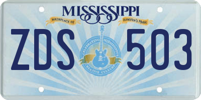MS license plate ZDS503