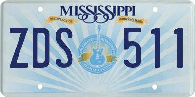 MS license plate ZDS511