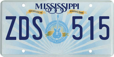 MS license plate ZDS515