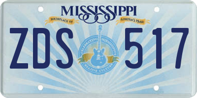 MS license plate ZDS517