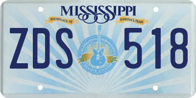 MS license plate ZDS518