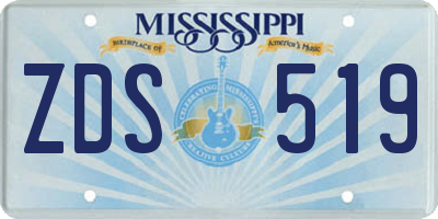 MS license plate ZDS519