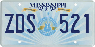 MS license plate ZDS521
