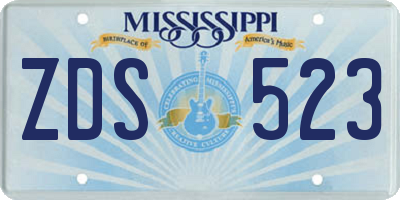 MS license plate ZDS523