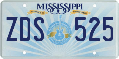 MS license plate ZDS525