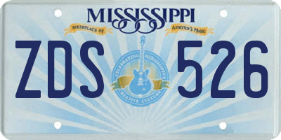 MS license plate ZDS526