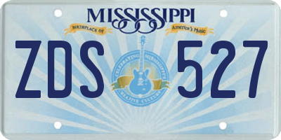 MS license plate ZDS527