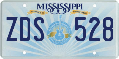 MS license plate ZDS528