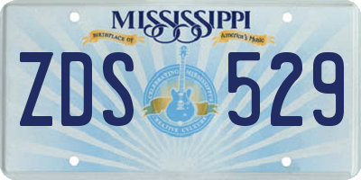 MS license plate ZDS529