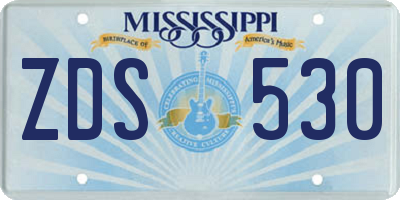 MS license plate ZDS530