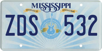 MS license plate ZDS532