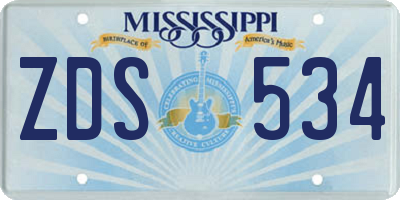 MS license plate ZDS534