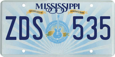 MS license plate ZDS535