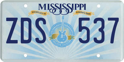 MS license plate ZDS537