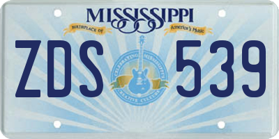 MS license plate ZDS539