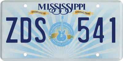 MS license plate ZDS541